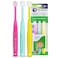 Brilliant Oral Care Baby Toothbrush with Soft Bristles and Round Head for a Toddler Approved Easy to Use AllAround Clean Mouth Ages 02 Years Pink Mint Yellow 3 Pack