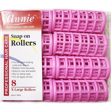 Annie Snap on Rollers 1004 8 Count Pink XLarge 118 Inch 2 Pack