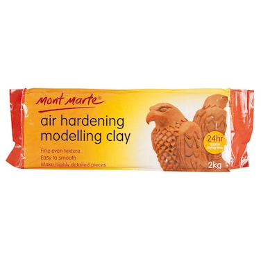 Mont Marte Terracotta Color Air Hardening Modeling Clay 2kg 44lb Approximate 24 Hour Drying Time Easy to Smooth and Knead Suitable for a Variety of Sculpting Projects