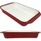 29 Qt Enameled Cast Iron Rectangular Roaster Casserole Dish Lasagna Pan Deep Roasting Pan for Cooking and Baking  Red