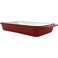 29 Qt Enameled Cast Iron Rectangular Roaster Casserole Dish Lasagna Pan Deep Roasting Pan for Cooking and Baking  Red