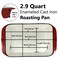 29 Qt Enameled Cast Iron Rectangular Roaster Casserole Dish Lasagna Pan Deep Roasting Pan for Cooking and Baking  Red