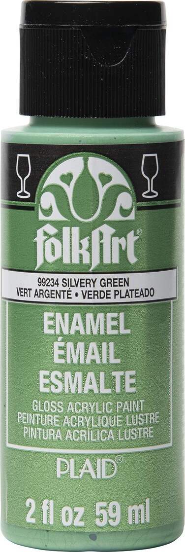 FolkArt Enamel Paint Silvery Green Metallic 2 oz