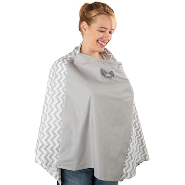 FaireTrade Nursing Cover for Breastfeeding  360 Degree Privacy Poncho View Baby HandsFree Soft  100 Breathable Cotton Attached Carry Bag 8in1 Uses Covers Car Seat  Shopping Cart