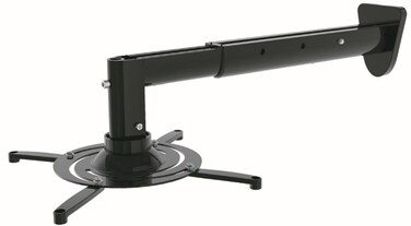 XtremPro Universal Projector Wall Mount Bracket Adjustable Rotation 360 Tilt 30 Extendable 161 to 249 22lbs wHardware kit Easy Installation  Black 41122