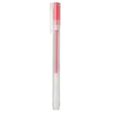 MUJI  038mm Red Smooth Gel Ink Ballpoint Cap Pen 10 Pieces