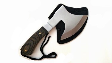 DC Recreational 440 Stainless Steel Camping Hatchet Survival Axe with Nylon Sheath Hiking Outdoor Multi Tool Kit Full Tang Wood Handle