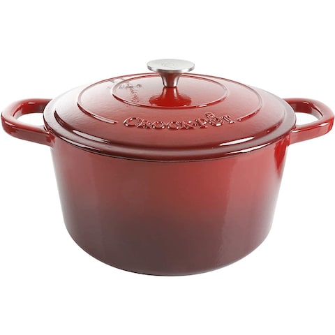 CrockPot Artisan Round Enameled Cast Iron Dutch Oven 7Quart Scarlet Red