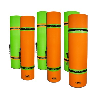 Rubber Dockie RD9OGT2 Duckling Floating Mat  9 ft x 6 ft GreenOrange