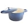CrockPot Artisan Round Enameled Cast Iron Dutch Oven 7Quart Sapphire Blue