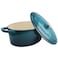 CrockPot Artisan Oval Enameled Cast Iron Dutch Oven 7Quart Teal Ombre