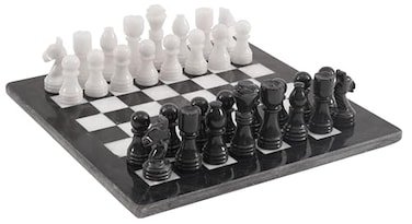 Radicaln Marble Chess Set 12 Inches Black and White Handmade Chess Board Game  1 Chess Board  32 Chess Pieces  Chess Games Outdoor  Chess Sets for Adults