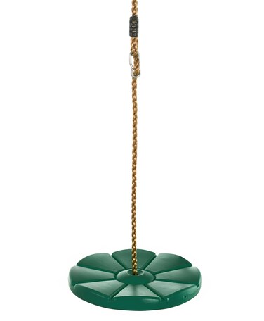 Swingan  Cool Disc Swing with Adjustable Rope  Fully Assembled Green