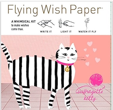 Flying Wish Paper  Write it Light it  Watch it Fly  SUFFRAGETTE KITTY  5 x 5  Mini Kits