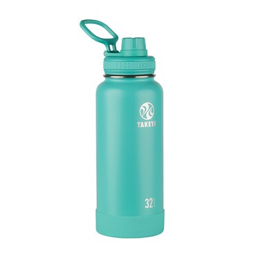 Takeya Actives 32 oz Vacuum Insulated Stainless Steel Water Bottle with Spout Lid Premium Quality Teal
