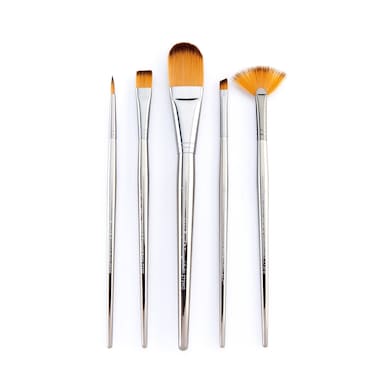 Royal  Langnickel Zen 5pc Standard Handle Brush Set Includes  Oval Wash Angular Shader Fan  Round Brushes