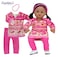 Sophias 15 Inch Pink Print Dress Pink Leggings and Headband 3 Piece Baby Doll Outfit  Doll Not Included