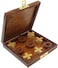 SKAVIJ Wooden Handmade Tic Tac Toe Travel Board Game Brown