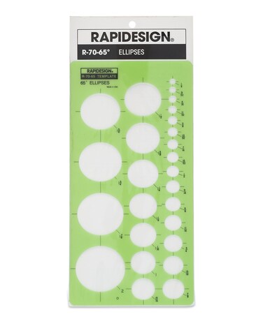 Rapidesign 65Degree Ellipse Template 1 Each R7065