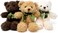 Fluffuns Teddy Bear Plush 9 3 Pack Cute Teddy Bears Stuffed Animals in 3 Colors  Stuffed Bears Dark Brown Golden White