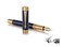 PARKER Duofold Centennial Fountain Pen Prestige Blue Chevron Fine Solid Gold Nib Black Ink and Convertor 1931369