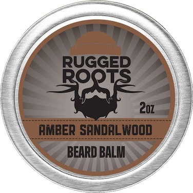 Rugged Roots Beard Balm for Men Hair Nourishing Beard Balm with Amber Sandalwood Scent for Healthy Shiny Beards  Encourage Beard Growth and Strengthen Hair  Small Stocking Stuffers for Men