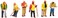 Bachmann Scene ScopesMiniature FiguresCivil Engineers 6PcsPak HO Scale Multicolor