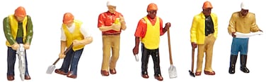 Bachmann Scene ScopesMiniature FiguresCivil Engineers 6PcsPak HO Scale Multicolor