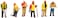 Bachmann Scene ScopesMiniature FiguresCivil Engineers 6PcsPak HO Scale Multicolor