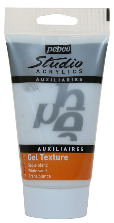 Pebeo Studio Acrylics Auxiliaries Sand Texture Gel 130 ml Tube  White