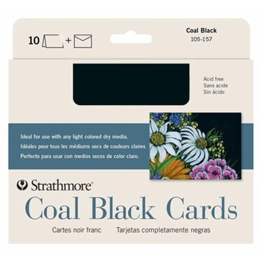 Strathmore Artagain Cards Black 5x6875 inches 10 Pack Envelopes Included  Custom Greeting Cards for Weddings Events Birthdays