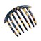 French Amie Handmade Yellow Black Tokyo Celluloid Acetate 7 Teeth Side Hair Comb