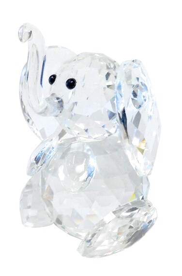 Amlong Crystal Sitting Elephant Figurine 233 inches with Gift Box