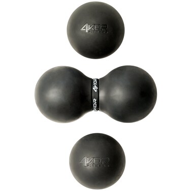 4KOR Fitness Massage Balls for Deep Tissue Muscle Recovery Perfect for Myofascial Release and Trigger Point Therapy Firm  Medium Firm Black