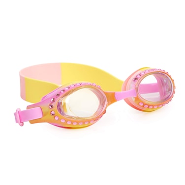 Bling2O Girls Strawberry Lemonade Rhinestone Swimming Goggles with UV Protection Ages 3 up  LatexFree 100 Silicone  Includes AntiFog  UV Protection  Hard Protective Cover  Adjustable Nose