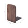 Vintage Wooden Bookends with Metal Base 2 Pcs Heavy Duty Black Walnut Book Stand with AntiSkid Dots for Office Desktop or Shelves