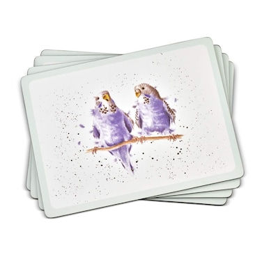 Pimpernel Wrendale Designs Zoological Placemats  Set of 4  Heat Resistant Mats  CorkBacked Board  Hard Placemat Set for Dining Table  Measures 157 x 117