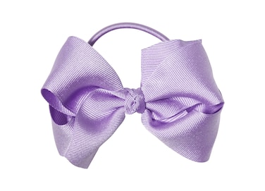 Anna Belen Girls Lila Large Grosgrain Bow Hair Tie OS Lavender