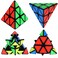 Dreampark Speed Cube Set  Includes 3x3 Speed Cube Pyramid Speedcubing Puzzle Megaminx Cube and Mirror Cube 4 Pack