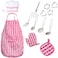 Liberty Imports 13 Piece Chef Dress Up Costume  Includes Apron Chef Hat Mitt Cooking and Baking Tools  Kids Role Play Kit Toy  Ideal Gift for 3 4 5 6 Year Old Girls