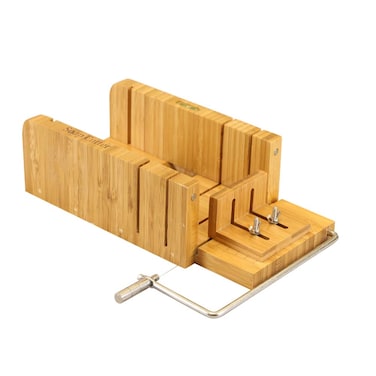 FantasyDay MultiFunction Practical Adjustable Handmade Bamboo Soap Mold Loaf Cutter Soap Making Tool  Stainless Steel Beveler Planer Wire Slicer  Soap Beveler Planer Soap Trimming Tool