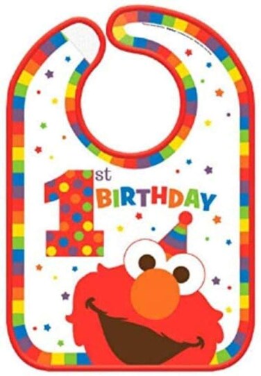 Sesame Street Elmo Turns One Baby Bib  One Size  Multicolor  1 Pc