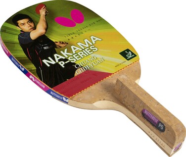 Butterfly Nakama P3 Japanese Penhold Table Tennis Racket  Nakama Series  Offers Tremendous Speed with Heavy Spin  Recommended for Advanced Level Players NaturalredBlack NAKP3