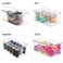 mDesign Plastic Stackable Home Office Storage Organizer Box with Hinge Lid  Holder Container Bin for Note Pads Gel Pens Staples Dry Erase Markers Tape Supplies  Lumiere Collection  Clear