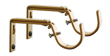 Meriville Set of 2 Gold Curtain Drapery Rod Bracket for 1 14Inch Rod Adjustable