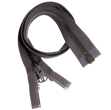YKK Zipper Black 24 Inch 10 Marine Grade Double Pull Tab Metal Slider