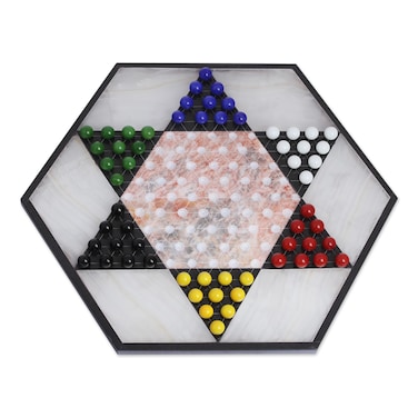 NOVICA Marbel chekers Mexican Marble Handcrafted Onyx Chinese Checkers Board Game from Mexico Colorful Multicolor