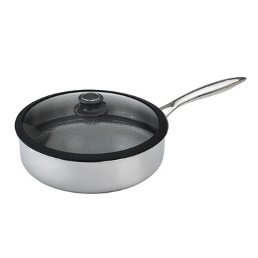 Black Cube Quick Release Cookware Saut Pan with Lid 95Inch3 Quart