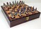 US American Civil War Generals Chess Set W 17 High Gloss Cherry  Burlwood Color Storage Board