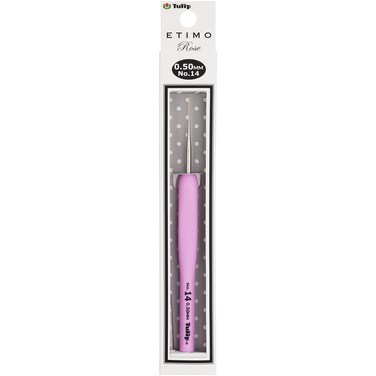 Tulip Needle Company TEL14E Etimo Rose Steel Crochet Hook 5mm Size 14 050mm Pink